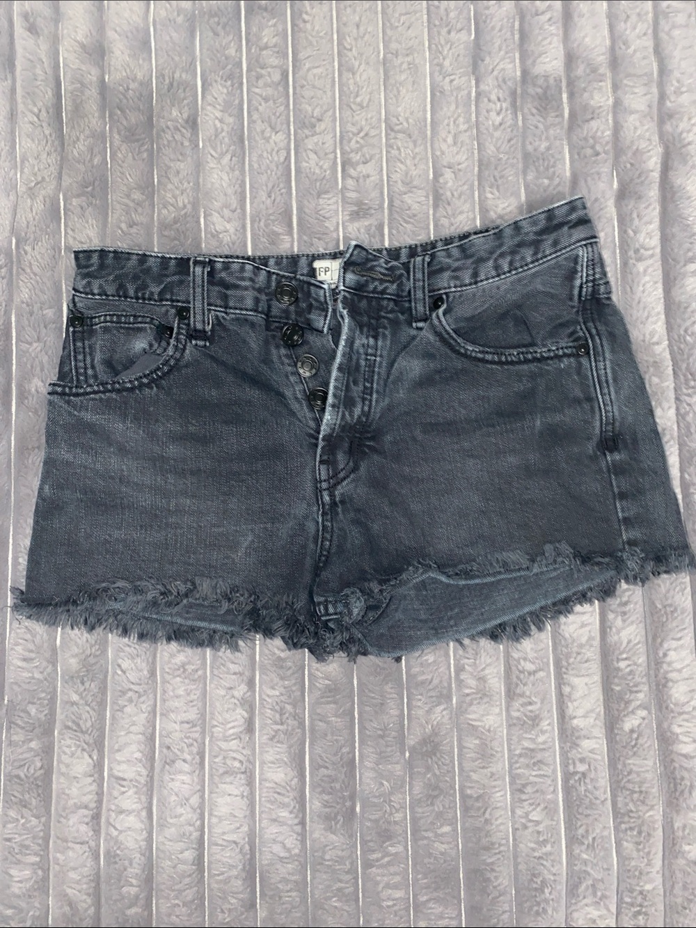 Free People Black Denim Shorts